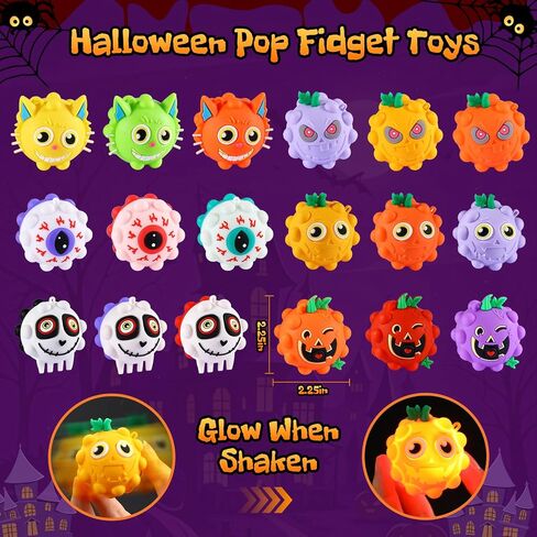 18Pcs Halloween Light Up Pop Balls Halloween Party Favors Gifts for Kids in Kuwait
