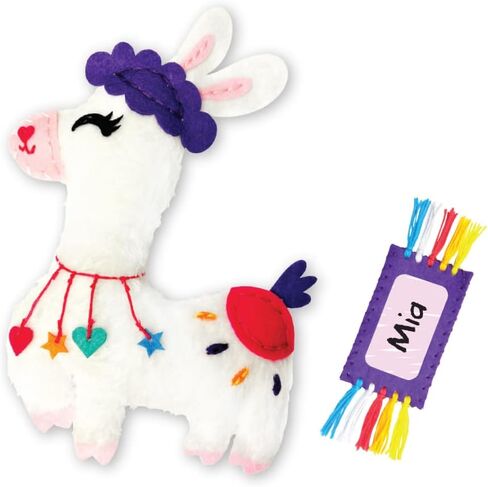 C.S. Kids Magic World DIY Personalised Sewing Kit - SA21 My Llama |Frist Sewing Arts & Crafts Gifts | Educational Sewing Kit for Kids(Safety Needle & Instruction Included) in Saudi Arabia