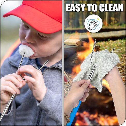 Briout Marshmallow Roasting Sticks 12 Colors Extra Long 45'' Stainless Telescoping Hot Dog Smores Skewers Kids Safe Barbecue Forks for Campfire, Bonfire and Grill(12 Count) in Kuwait