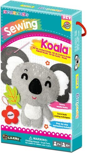 C.S. Kids Magic World DIY Personalised Sewing Kit - SA19 My Koala |Frist Sewing Arts & Crafts Gifts | Educational Sewing Kit for Kids(Safety Needle & Instruction Included) in Saudi Arabia