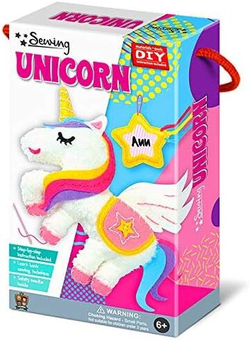 Magic World DIY Personalised Sewing Kit - My Magical Unicorn | Frist Sewing Arts & Crafts Gifts | Educational Sewing Kit for Kids|Sew Your Own Unicorn (Safety Neddle & Instruction Included) in Saudi Arabia
