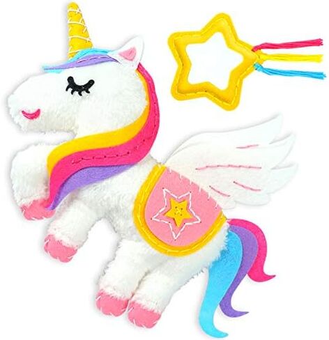Magic World DIY Personalised Sewing Kit - My Magical Unicorn | Frist Sewing Arts & Crafts Gifts | Educational Sewing Kit for Kids|Sew Your Own Unicorn (Safety Neddle & Instruction Included) in Saudi Arabia