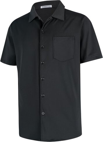 BOJIN Men's Hawaiian Wrinkle Free Short Sleeve Button Down Tropical Floral Beach Vacation Shirt in Kuwait