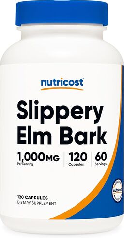 Nutricost Slippery Elm Bark Capsules 1000mg Per Serving, 120 Capsules - Non-GMO, Gluten Free, Vegetarian Friendly in Saudi Arabia