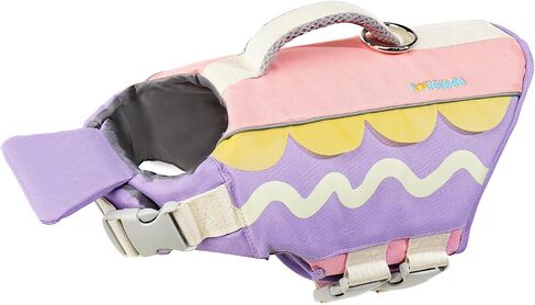 Little Wings Dog Life Jacket for Swimming, Paddle Boarding & Water Sports EPE Split Buoyancy Chamber, Reflective Trim, Adjustable Straps (Fits 3-88lbs) (Hamburger Life Jacket Yellow, Small) in Kuwait