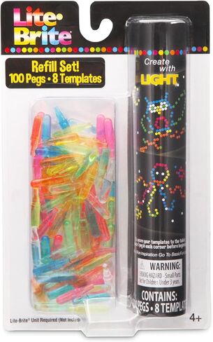 Lite Brite Peg and Template Refill Pack, Light Up Drawing Board Accessories, LED Drawing Board Pegs with Colors, Toys for Creative Play, Light Toys for Kids Aged 4 + in Kuwait
