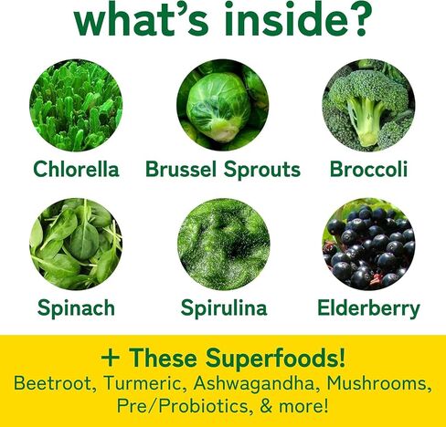 Kwala Nutrition Daily Super Greens Gummies to Boost Energy - 8 Blends with Veggies, Lions Mane Mushroom, Spirulina and Ashwagandha - Vegetable Supplements - Vegan, Non-GMO - Raspberry Flavor in Kuwait