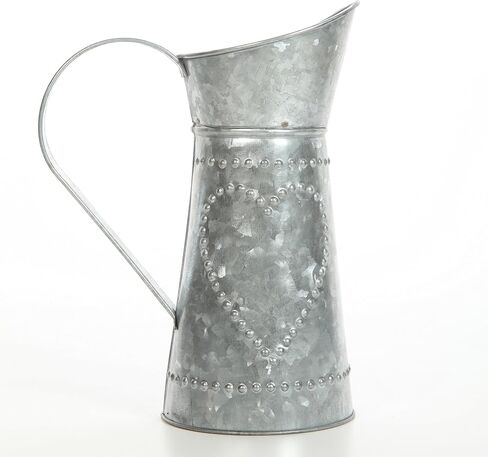 Hosley Galvanized Pitcher 14 Inch High Decorative Use Ideal Gift for Floral Arrangements Weddings Spa Flower Arrangements O3 in Kuwait