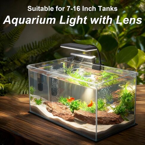 Vimvins Full Spectrum 10W Fish Tank Light Enhanced Edition LED Aquarium Light with Lens, 3 Adjustable Modes(Suitable for 7-16 Inch Tanks) in Saudi Arabia
