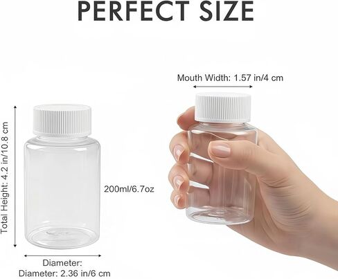 10PCS 200ML / 6.8oz Empty Refillable Square Bottles Plastic Portable Solid Powder Bottles Holder Storage Container Case Box (White) in Kuwait