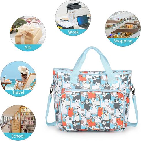 Aeelike Yarn Storage Bag Organizer, Large Crochet Tote Bag, Blue Cat in Kuwait
