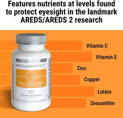 MacularProtect AREDS2 Vitamin & Mineral Supplement - Includes Trio of B Vitamins for Added Macular Health Support - 60 Capsules in Kuwait