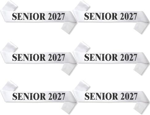 White Senior 2024 Satin Sash with Black Glitter Letters- 2024 Graduation Sash - Finally Graduated - Senior Cheer Sash - Cheerleader Sash - Competition Sash in Kuwait