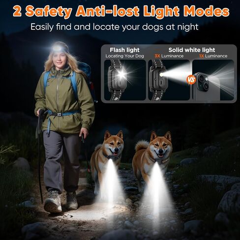 Dog Shock Collar 2 Dogs, 3300ft Dog Training Collar with Remote, Real-time Dual-Channel Remote with 3 Training Modes, Beep, Vibration, Safety Shock, Light, Fits 8-120 lbs All Breeds Sizes - Orange in Saudi Arabia