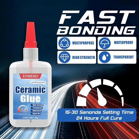 (2-in-1) Ceramic Glue with Brush Applicator&Nozzle,Porcelain&Pottery Repair in Kuwait