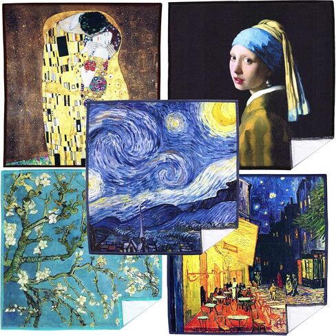 Extra Large [5 Pack] Classic Art Collection II, Microfiber Cleaning Cloth - Ultra Premium Quality Microfiber Cloth(Best for Camera Lens, Glasses, Screens, and All Lens.) in Kuwait
