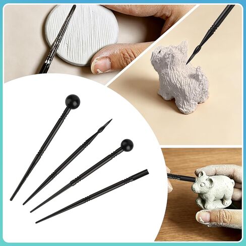 Aukney 100ML Air Dry Clay Glaze and 29pcs Tool Kit, High Gloss Air Dry Clay Glaze, Sealant, Prevent Clay from Cracking, and Scratch Resistant - Pottery Tools for Stippling, Shaping Clay Crafts in Kuwait