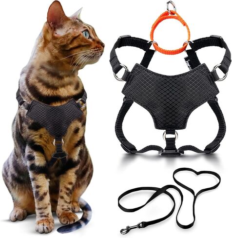 OutdoorBengal Always On™ Martingale Cat Harness (Neon Reflective, M/L) in Kuwait