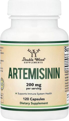 Artemisinin (Sweet Wormwood Cleanse)(Artemisia Annua) 200mg Per Serving, 120 Capsules (Two Month Supply) Vegan Safe, Non-GMO, Gluten Free, Manufactured in The USA (Immune Support) by Double Wood in Kuwait