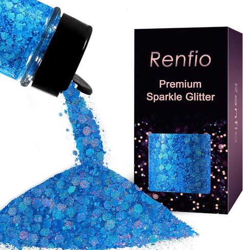 Renfio Pink Chunky Glitter for Snowglobe Tumbler,Textured Matte Glitter in Saudi Arabia