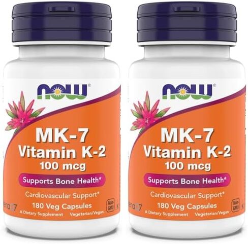 NOW Supplements, MK-7 Vitamin K-2 100 mcg, Cardiovascular Support*, Supports Bone Health*, 120 Veg Capsules in Kuwait