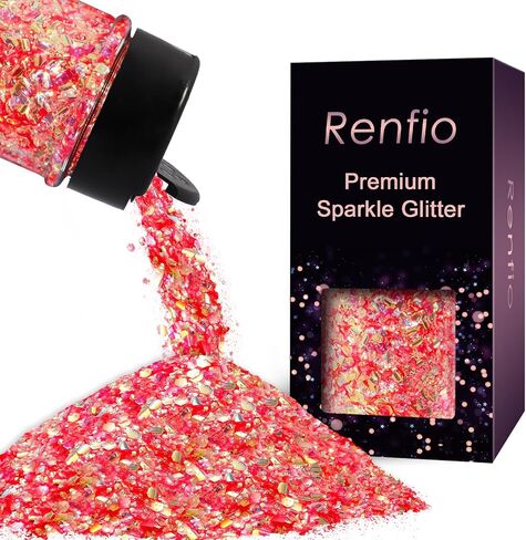 Renfio 3D Bubble Gold Glitter,1.76oz/50g Iridescent Chunky Glitter for DIY in Saudi Arabia