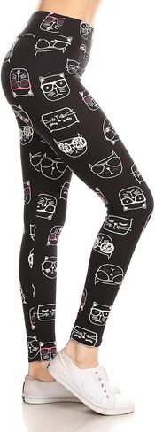 Leggings Depot High Waisted Checkered & Animal Print Leggings for Women - Regular, Plus, 1X3X, 3X5X in Kuwait