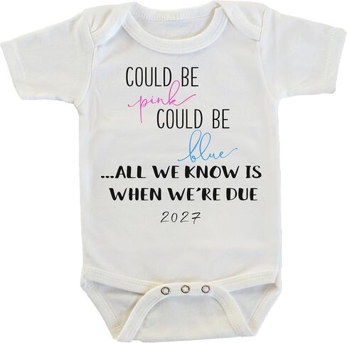 Witty and Bitty Could Be Pink Could Be Blue Pregnancy Reveal Announcement Onesie/Bodysuit (2027) in Kuwait