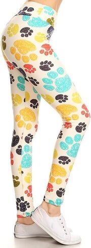 Leggings Depot High Waisted Checkered & Animal Print Leggings for Women - Regular, Plus, 1X3X, 3X5X in Kuwait