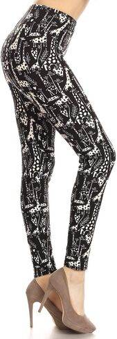 Leggings Depot High Waisted Checkered & Animal Print Leggings for Women - Regular, Plus, 1X3X, 3X5X in Kuwait
