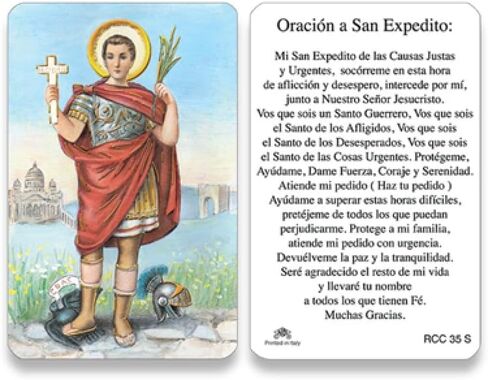 San Francis Imports St. Expedite Spanish Prayer Holy Card, Wallet Size, 2.5 x 3.5 Inches, Religious Devotional in Kuwait
