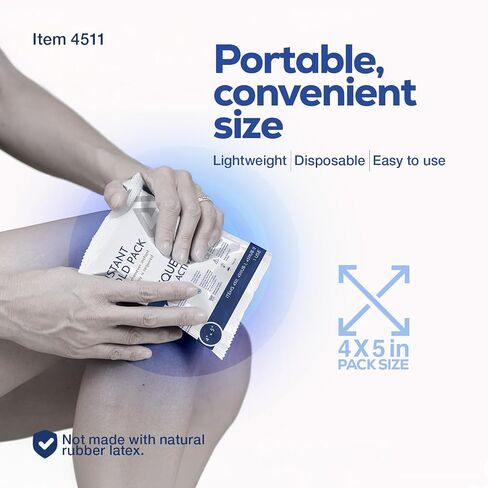 Dynarex Disposable Ice Packs for Injuries - Instant Cold Packs for First Aid, Swelling, Sprains & Abrasions - Single Use Cold Pack & Cold Compress Packs for Joint & Muscle Pain - 24-Pack, 4x5-Inch in Saudi Arabia