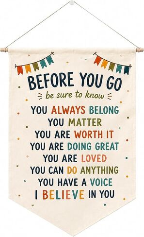 In Case No One Told You Today Hello You're Doing Great Classroom Wall Hanging Banner Gift Teacher Sign Boho Classroom Decor Fabric Hanging Banner School Classroom Wall Hanging Decor in Kuwait