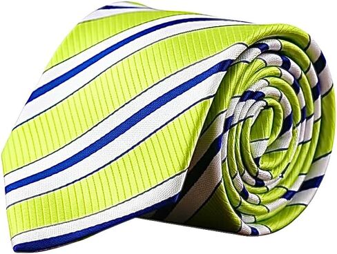 Scott Allan Collection Navy Blue and Orange Plaid Ties for Men - Jacquard Woven Striped Tie - Dark Blue & Orange Plaid Neck Tie in Kuwait