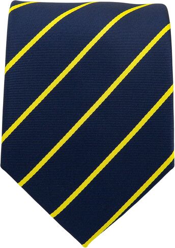 Scott Allan Collection Navy Blue and Orange Plaid Ties for Men - Jacquard Woven Striped Tie - Dark Blue & Orange Plaid Neck Tie in Kuwait
