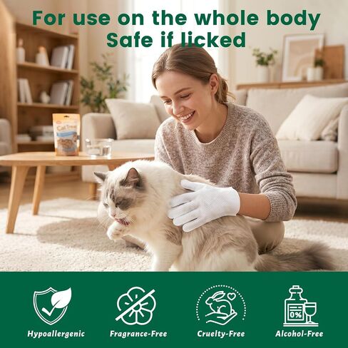 Arme Pet Bath Gloves Wipes for Dogs&Cats Cleaning Glove for Dry Bath,40 Pcs in Kuwait