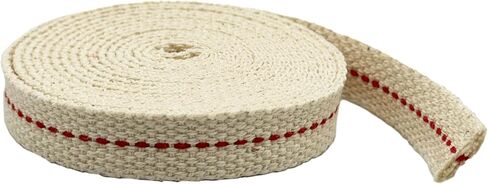 Light of Mine - 5/8" Inch 6' Foot, 100% Cotton Flat Wick for Paraffin Oil, Kerosene Based Lanterns, and Oil Lamps with Genuine Red Stitch (5/8" - 6' Roll) in Kuwait