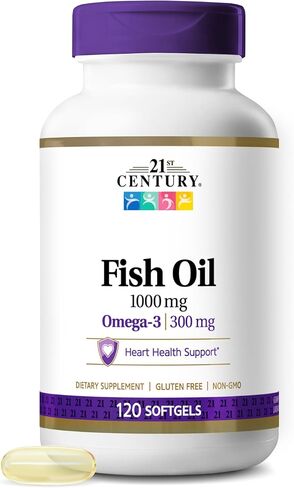 21st Century Fish Oil 1000 mg Softgels, 60 Count (Pack of 3) in Kuwait