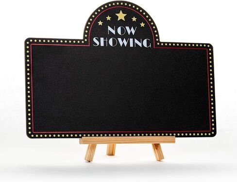 مجموعة سبورة ديكورات الأفلام الليلية للحفلات ذات طابع الأفلام، 1 سبورة + 1 حامل معدني، ليلة التاريخ، ليلة البنات، عيد الميلاد، الأنشطة العائلية، هدايا لمحبي الأفلام (مع أقلام الطباشير) in Kuwait