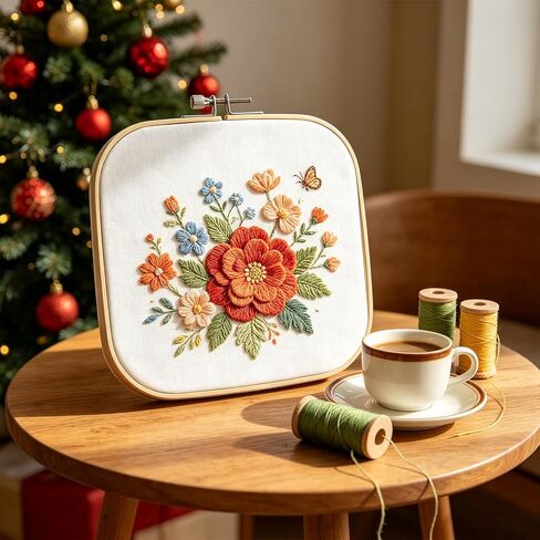 Yorwex 3 Pieces 3 Sizes Square Embroidery Hoops Adjustable Wooden Circle Cross Stitch Hoop Ring for DIY Embroidery Craft Art Craft Handy Sewing and Christmas Ornaments in Saudi Arabia