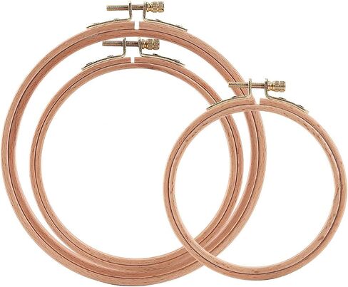 Sherbo 10, 11 and 12 Inch Embroidery Hoops, Set of 3 Beech Wood Hoops in Kuwait