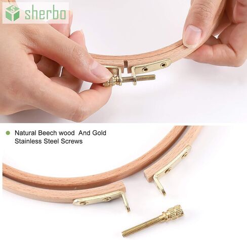 Sherbo 10, 11 and 12 Inch Embroidery Hoops, Set of 3 Beech Wood Hoops in Kuwait
