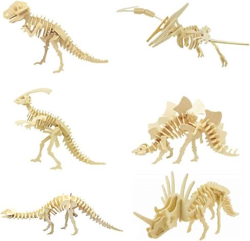3D Wooden Sea Animal Puzzle, 6 Piece Set Wood Sea Animals Skeleton DIY Assembly Model Kits, Wooden Crafts Brain Teaser Puzzle, STEM Gifts for Adults & Teens Birthday Gifts Xmas in Kuwait