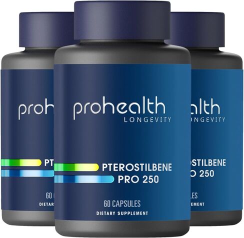 ProHealth Pterostilbene Pro 250 (250 mg, 60 Capsules) Longevity | Powerful Antioxidant. Supports Healthy Aging, Heart Health, Brain Cell Health. in Kuwait