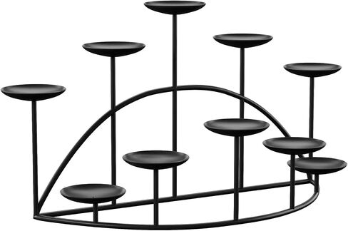 شمعدان من الحديد المطاوع 9 شموع من SEI Furniture، أسود مطفي in Kuwait