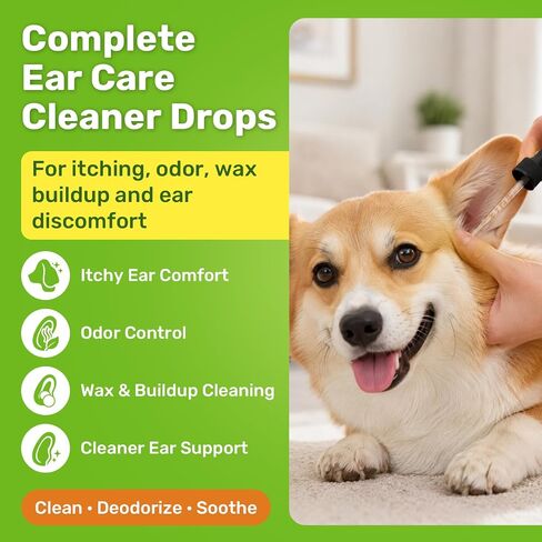 puyrzoe Dog Ear Cleaner Solution, Dog Ear Drops for Wax & Odour Care, 60 ml in Saudi Arabia