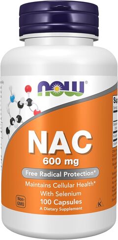 Now Foods NAC 600 mg - 100 كبسولات نباتية، عبوتان in Kuwait