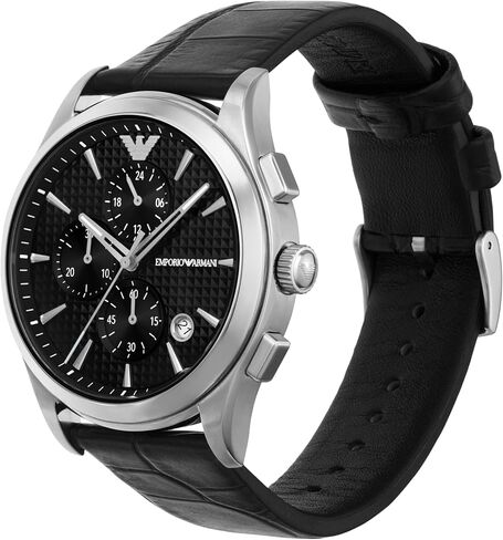 Emporio Armani Men's Stainless Steel Chronograph Dress Watch with Steel or Leather Band in Kuwait