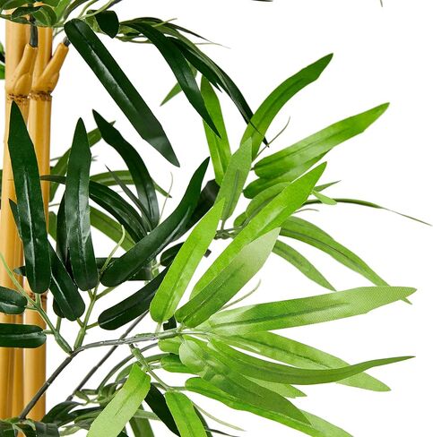 Amazon Basics Artificial Fake Bamboo Plant with Plastic Planter Pot, 39.4", Green in Kuwait