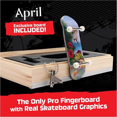 TECH DECK, April Pro Series Finger Board with Storage Display, Built for Pros; Authentic Mini Skateboards, Kids Toys for Ages 6 and up in Saudi Arabia